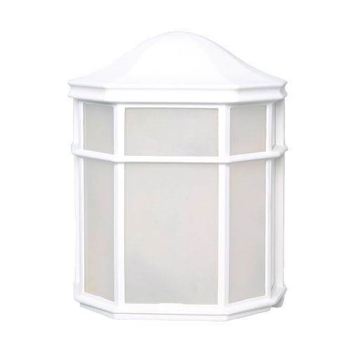 Main product image of LED Cage Lantern Fixture White Finish w/ White Linen Acrylic