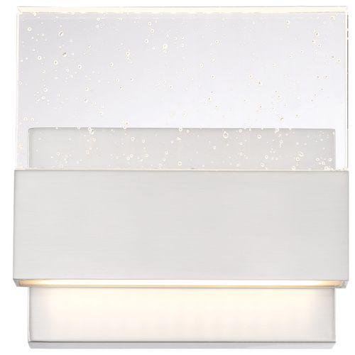 Main product image of Ellusion LED Medium Wall Sconce 15W Polished Nickel Finish w/ Seeded Glass