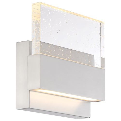 Main product image of Ellusion LED Medium Wall Sconce 15W Polished Nickel Finish w/ Seeded Glass