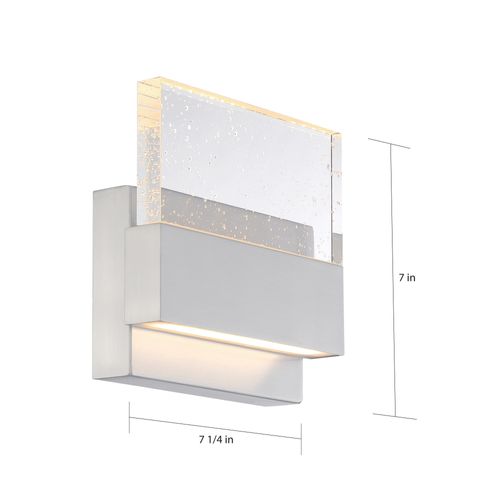 Main product image of Ellusion LED Medium Wall Sconce 15W Polished Nickel Finish w/ Seeded Glass