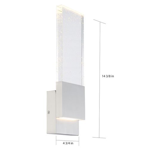 Main product image of Ellusion LED Large Wall Sconce 13W Polished Nickel Finish w/ Seeded Glass