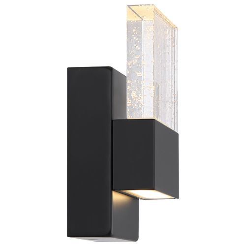 Main product image of Ellusion LED Small Wall Sconce 15W Matte Black Finish w/ Seeded Glass