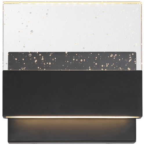 Main product image of Ellusion LED Medium Wall Sconce 15W Matte Black Finish w/ Seeded Glass