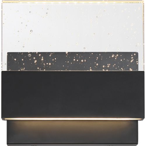 Main product image of Ellusion LED Medium Wall Sconce 15W Matte Black Finish w/ Seeded Glass