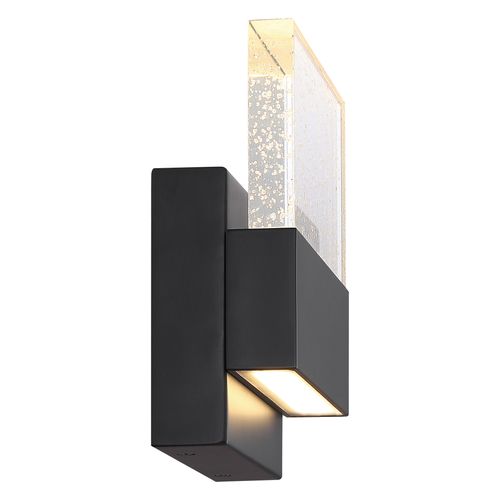 Main product image of Ellusion LED Medium Wall Sconce 15W Matte Black Finish w/ Seeded Glass