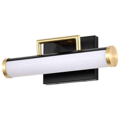 Main product image of Solano Small Vanity LED Black and Brushed Brass Finish White Acrylic Lens