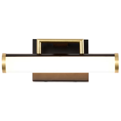 Main product image of Solano Small Vanity LED Black and Brushed Brass Finish White Acrylic Lens