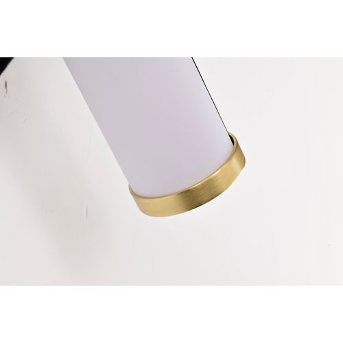 Main product image of Solano Small Vanity LED Black and Brushed Brass Finish White Acrylic Lens