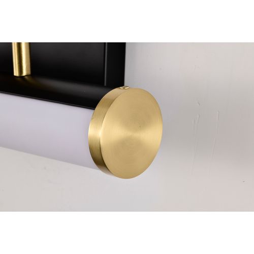 Main product image of Solano Small Vanity LED Black and Brushed Brass Finish White Acrylic Lens