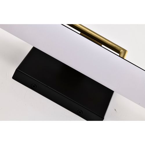 Main product image of Solano Small Vanity LED Black and Brushed Brass Finish White Acrylic Lens