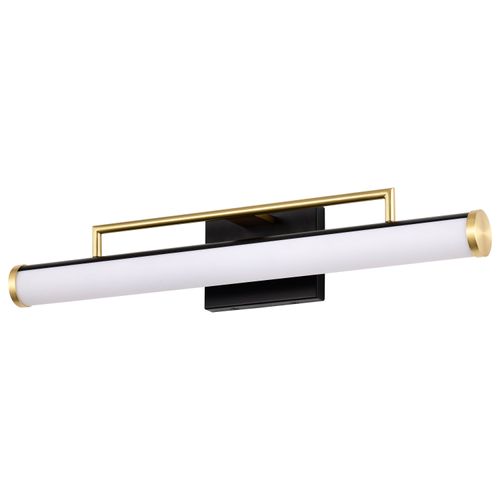 Main product image of Solano Medium Vanity LED Black and Brushed Brass Finish White Acrylic Lens