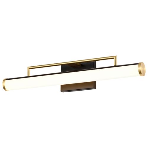 Main product image of Solano Medium Vanity LED Black and Brushed Brass Finish White Acrylic Lens