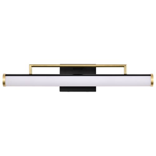 Main product image of Solano Medium Vanity LED Black and Brushed Brass Finish White Acrylic Lens