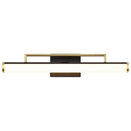 Main product image of Solano Medium Vanity LED Black and Brushed Brass Finish White Acrylic Lens