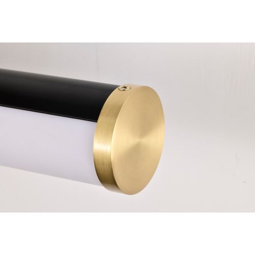 Main product image of Solano Medium Vanity LED Black and Brushed Brass Finish White Acrylic Lens