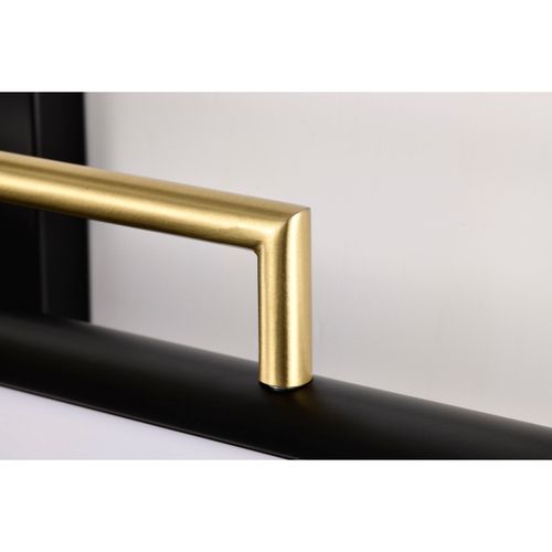 Main product image of Solano Medium Vanity LED Black and Brushed Brass Finish White Acrylic Lens