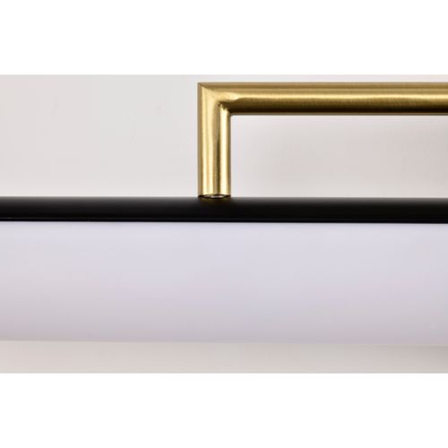Main product image of Solano Medium Vanity LED Black and Brushed Brass Finish White Acrylic Lens