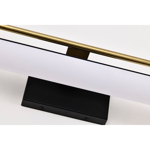 Main product image of Solano Medium Vanity LED Black and Brushed Brass Finish White Acrylic Lens
