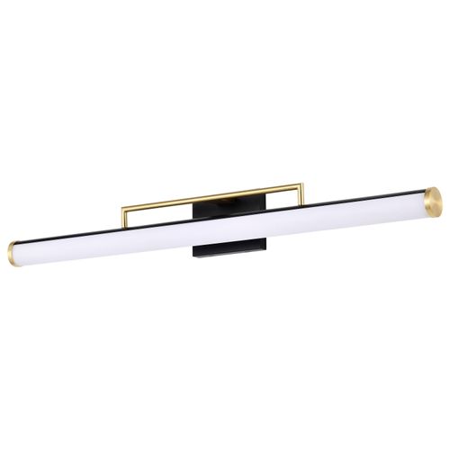Main product image of Solano Large Vanity LED Black and Brushed Brass Finish White Acrylic Lens