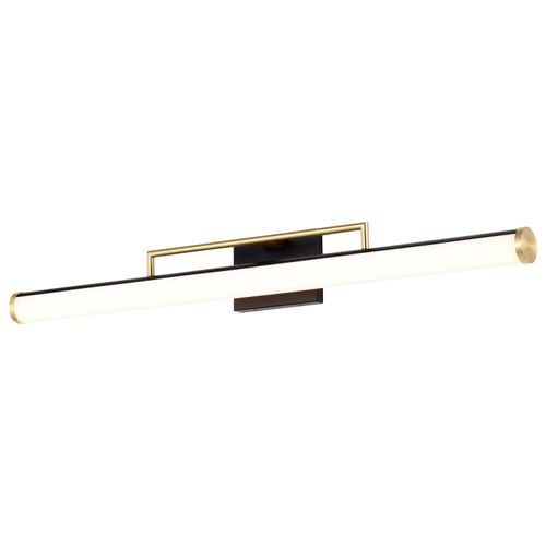 Main product image of Solano Large Vanity LED Black and Brushed Brass Finish White Acrylic Lens
