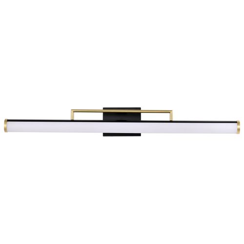 Main product image of Solano Large Vanity LED Black and Brushed Brass Finish White Acrylic Lens