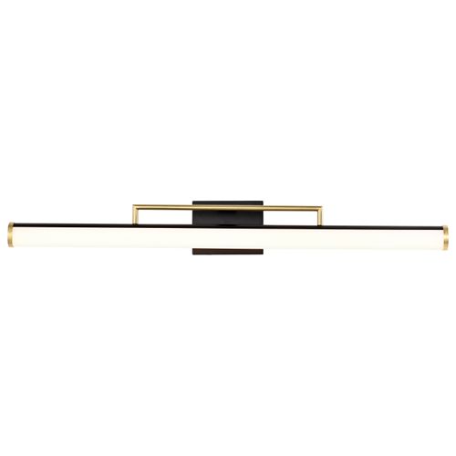 Main product image of Solano Large Vanity LED Black and Brushed Brass Finish White Acrylic Lens