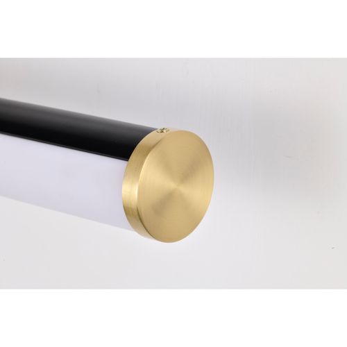 Main product image of Solano Large Vanity LED Black and Brushed Brass Finish White Acrylic Lens