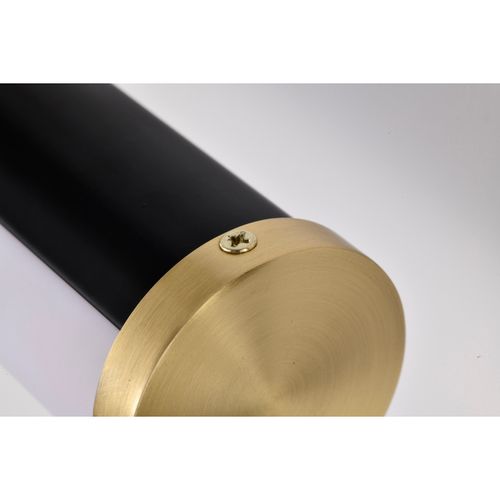 Main product image of Solano Large Vanity LED Black and Brushed Brass Finish White Acrylic Lens