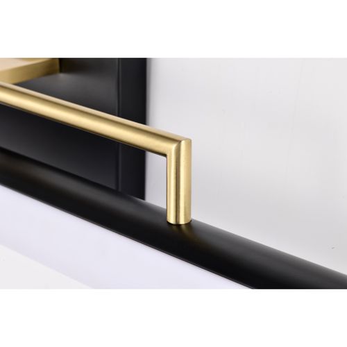 Main product image of Solano Large Vanity LED Black and Brushed Brass Finish White Acrylic Lens