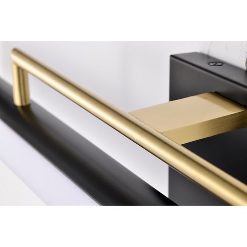 Main product image of Solano Large Vanity LED Black and Brushed Brass Finish White Acrylic Lens