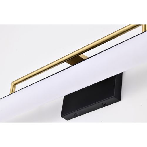 Main product image of Solano Large Vanity LED Black and Brushed Brass Finish White Acrylic Lens