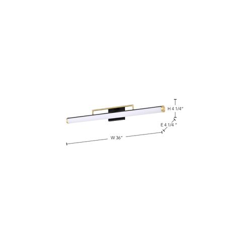 Main product image of Solano Large Vanity LED Black and Brushed Brass Finish White Acrylic Lens