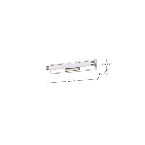 Main product image of Canal Medium Vanity LED Brushed Nickel Finish White Acrylic Lens