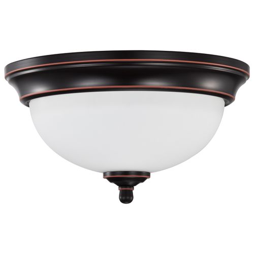 Main product image of Center Lock 11 Inch LED Flush Mount 19 Watt 3000K Mahogany Bronze Finish Frosted Glass
