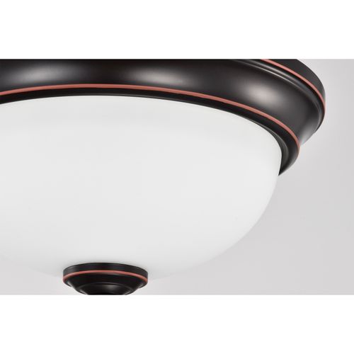 Main product image of Center Lock 11 Inch LED Flush Mount 19 Watt 3000K Mahogany Bronze Finish Frosted Glass