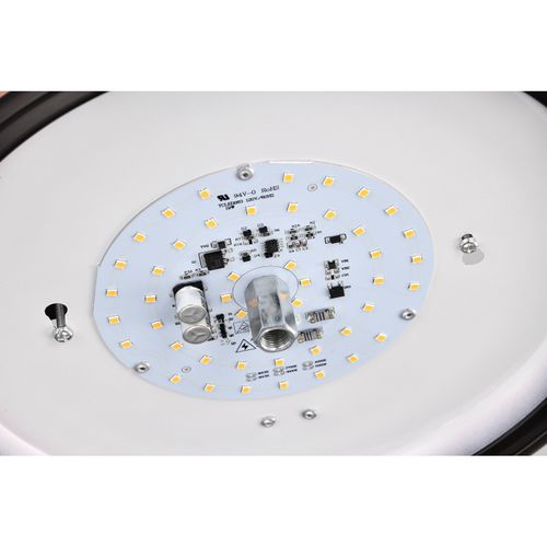Main product image of Center Lock 13 Inch LED Flush Mount 19 Watt 3000K Mahogany Bronze Finish Frosted Glass