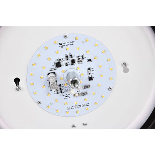 Main product image of Center Lock 13 Inch LED Flush Mount 19 Watt 3000K Mahogany Bronze Finish Frosted Glass