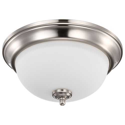 Main product image of Center Lock 13 Inch LED Flush Mount 19 Watt 3000K Brushed Nickel Finish Frosted Glass