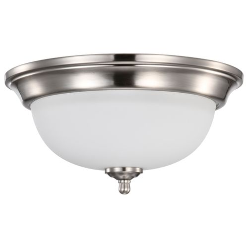 Main product image of Center Lock 13 Inch LED Flush Mount 19 Watt 3000K Brushed Nickel Finish Frosted Glass