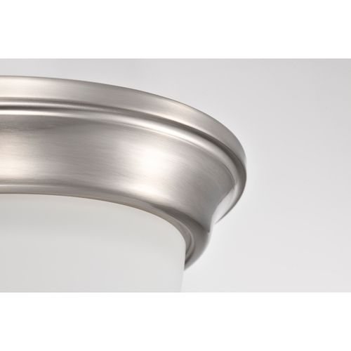 Main product image of Center Lock 13 Inch LED Flush Mount 19 Watt 3000K Brushed Nickel Finish Frosted Glass