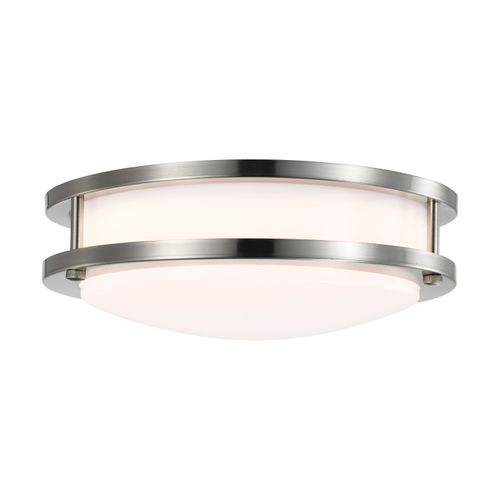 Main product image of 16 Watt 10" LED Flush Mount Fixture 3000K Dimmable Brushed Nickel White Lens