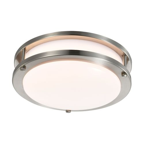 Main product image of 16 Watt 10" LED Flush Mount Fixture 3000K Dimmable Brushed Nickel White Lens