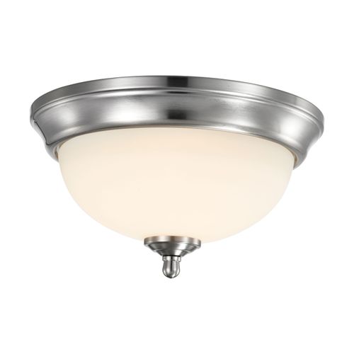 Main product image of 19 Watt 11" LED Flush Mount Fixture 3000K Dimmable Brushed Nickel Frosted Glass