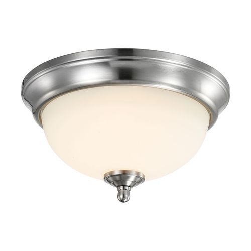 Main product image of 19 Watt 11" LED Flush Mount Fixture 3000K Dimmable Brushed Nickel Frosted Glass