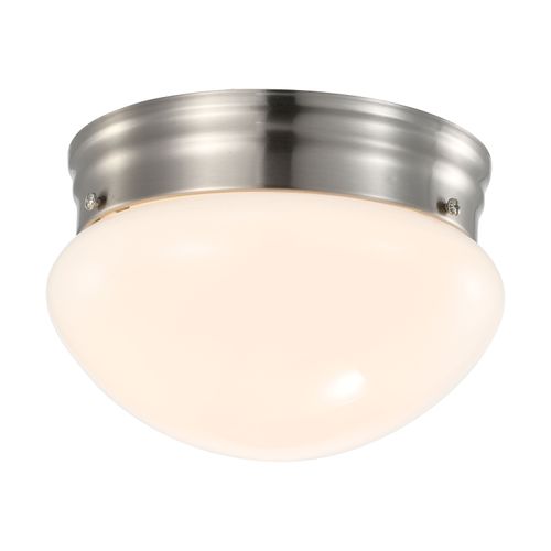 Main product image of 12 Watt 7" LED Flush Mount Fixture 3000K Dimmable Brushed Nickel Frosted Glass