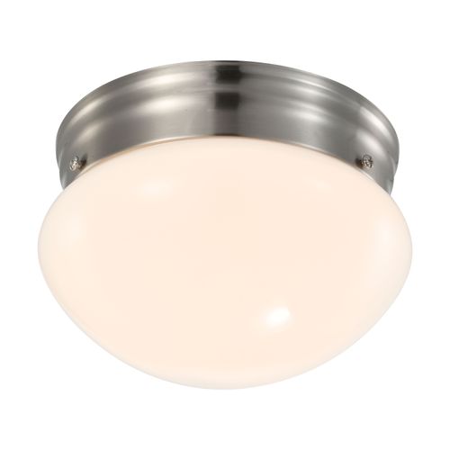 Main product image of 12 Watt 7" LED Flush Mount Fixture 3000K Dimmable Brushed Nickel Frosted Glass