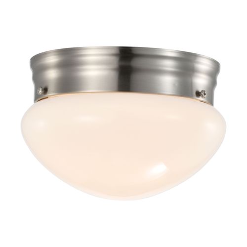 Main product image of 12 Watt 7" LED Flush Mount Fixture 3000K Dimmable Brushed Nickel Frosted Glass