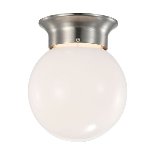 Main product image of 8 Watt 6" LED Flush Mount Fixture 3000K Dimmable Brushed Nickel Frosted Glass
