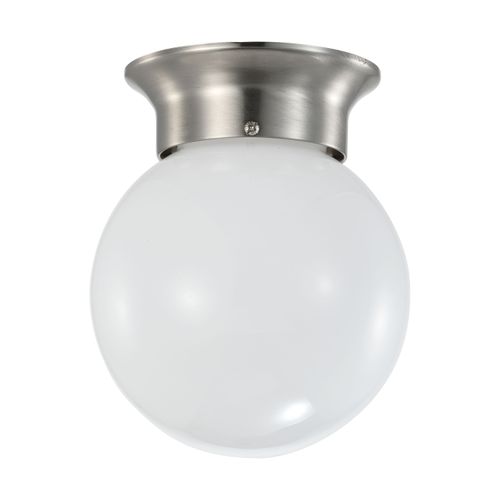 Main product image of 8 Watt 6" LED Flush Mount Fixture 3000K Dimmable Brushed Nickel Frosted Glass