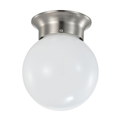 Main product image of 8 Watt 6" LED Flush Mount Fixture 3000K Dimmable Brushed Nickel Frosted Glass